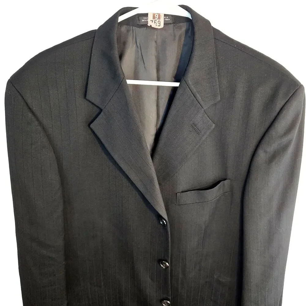 Albert Nipon Men's Blazer 41L 41 L Black Suit Coat 4 Button Sport Jacket  M